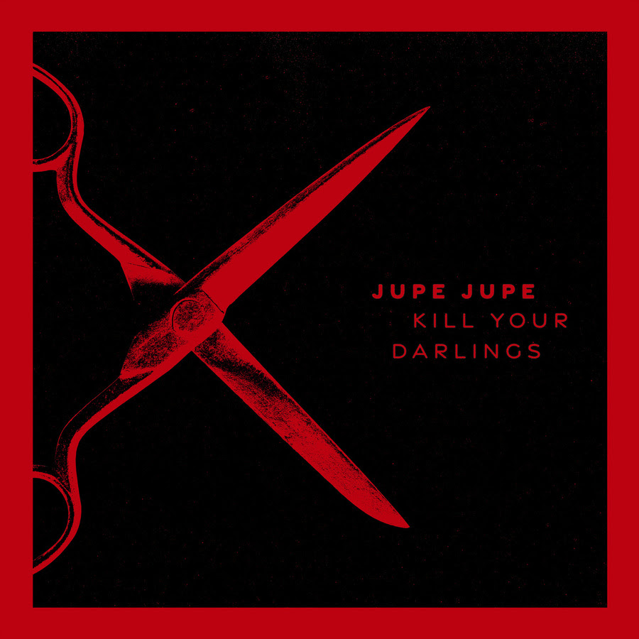 Single artwork for "Kill Your Darlings" with a red boarder and opened red pair of scissors.
