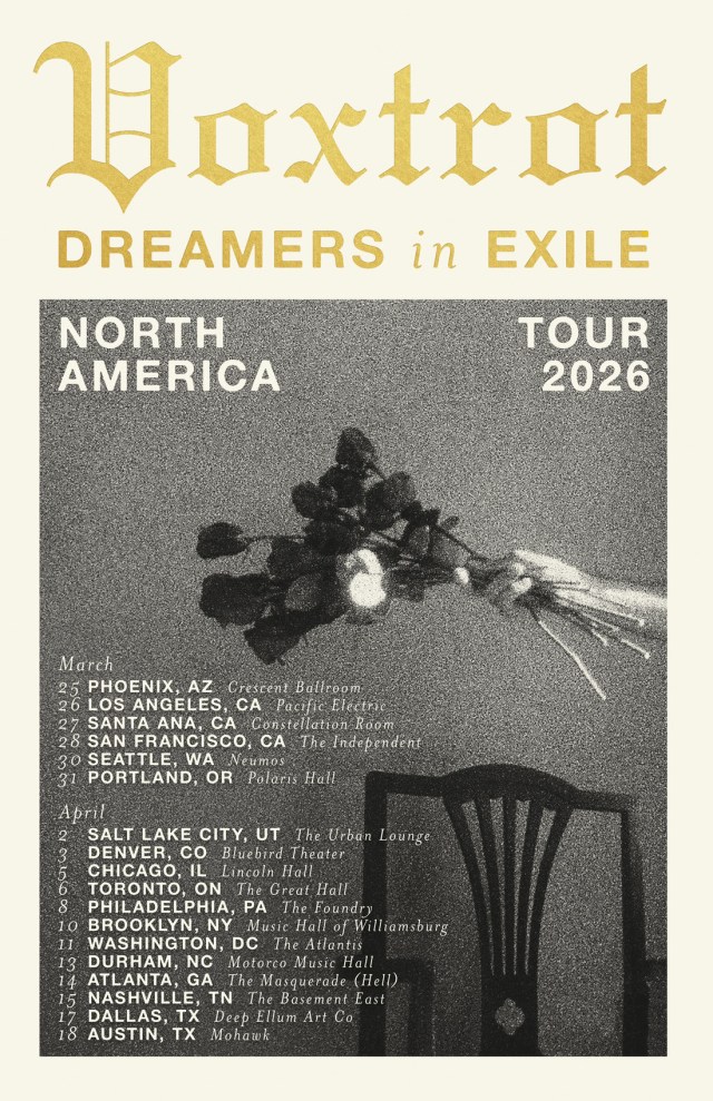 The album art with tour dates upon it. (Tour dates listed in article.)